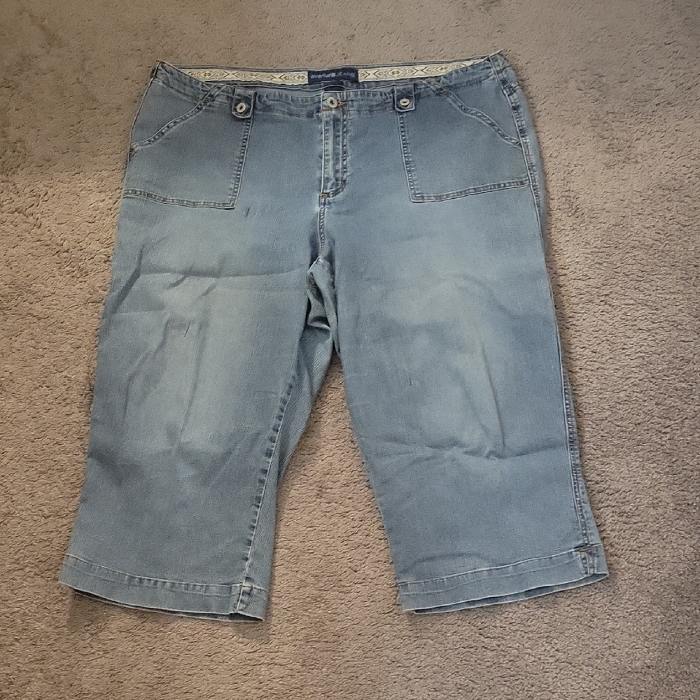 Avenue Blue Ankle Cropped Jeans Relaxed Fit